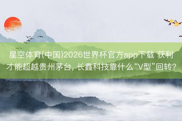 星空体育(中国)2026世界杯官方app下载 获利才能超越贵州茅台， 长鑫科技靠什么“V型”回转?