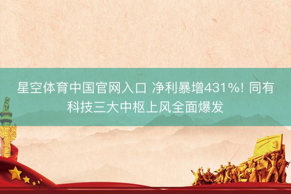 星空体育中国官网入口 净利暴增431%! 同有科技三大中枢上风全面爆发