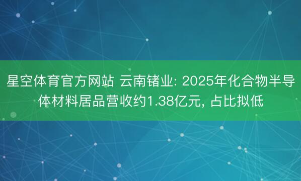 星空体育官方网站 云南锗业: 2025年化合物半导体材料居品营收约1.38亿元, 占比拟低