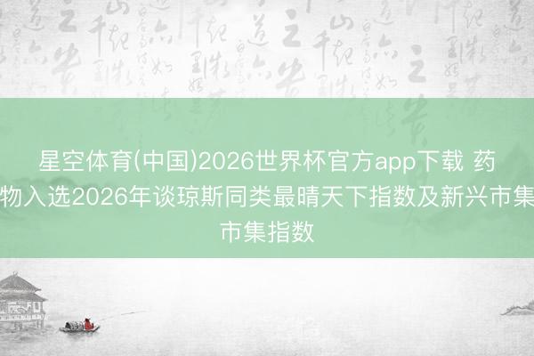 星空体育(中国)2026世界杯官方app下载 药明生物入选2026年谈琼斯同类最晴天下指数及新兴市集指数