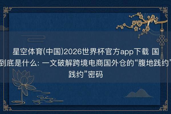 星空体育(中国)2026世界杯官方app下载 国外仓到底是什么: 一文破解跨境电商国外仓的“腹地践约”密码