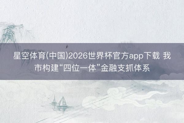 星空体育(中国)2026世界杯官方app下载 我市构建“四位一体”金融支抓体系
