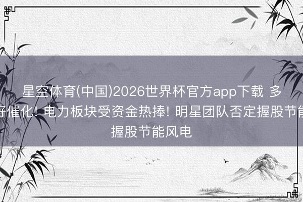星空体育(中国)2026世界杯官方app下载 多厚利好催化! 电力板块受资金热捧! 明星团队否定握股节能风电