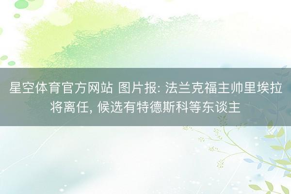 星空体育官方网站 图片报: 法兰克福主帅里埃拉将离任, 候选有特德斯科等东谈主