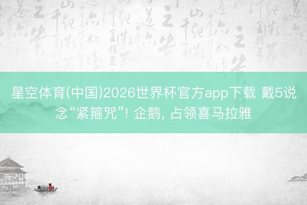 星空体育(中国)2026世界杯官方app下载 戴5说念“紧箍咒”! 企鹅, 占领喜马拉雅