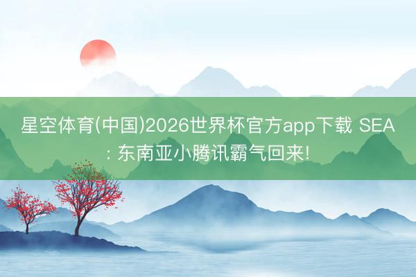 星空体育(中国)2026世界杯官方app下载 SEA: 东南亚小腾讯霸气回来!