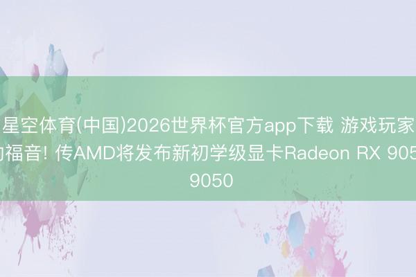 星空体育(中国)2026世界杯官方app下载 游戏玩家的福音! 传AMD将发布新初学级显卡Radeon RX 9050