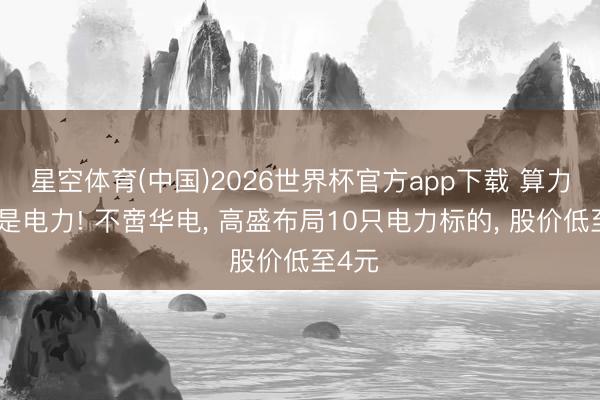 星空体育(中国)2026世界杯官方app下载 算力终点是电力! 不啻华电, 高盛布局10只电力标的, 股价低至4元