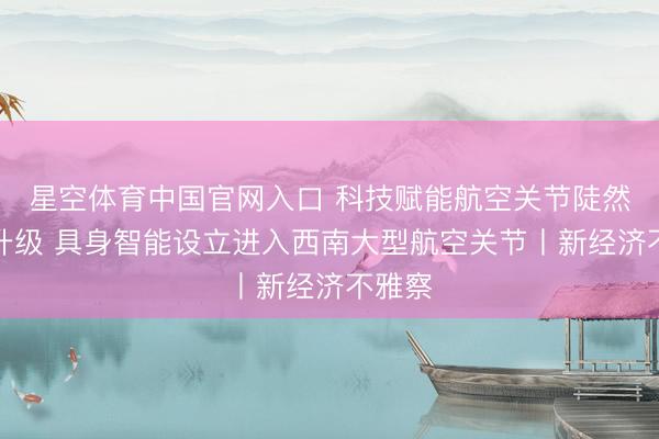 星空体育中国官网入口 科技赋能航空关节陡然体验升级 具身智能设立进入西南大型航空关节丨新经济不雅察